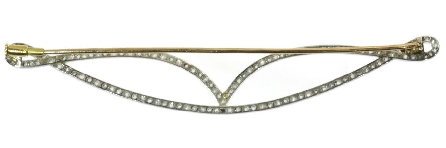 Elegant Art Deco platinum rose cut diamond pin (image 5 of 11)